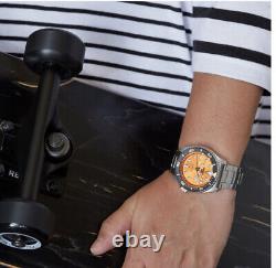 Seiko 5 Sports Men's Automatic Orange Dial Silver Bracelet Mens Watch SRPD59K1
