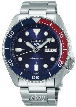 Seiko 5 Sports'Pepsi' Bezel Steel Bracelet Automatic Men's Watch SRPD53K1