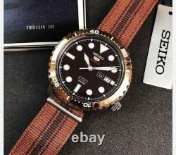 Seiko 5 Sports SRPC68K1 Automatic Brown Dial Divers Watch With 2 Straps