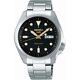 Seiko 5 Sports Solid Boy Automatic Black Dial Silver Steel Mens Watch Srpe57k1
