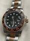 Seiko Automatic Movement Watch Gmt Root Beer Homage Rose Gold And Steel