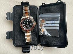 Seiko Automatic Movement Watch GMT Root Beer Homage Rose Gold And Steel
