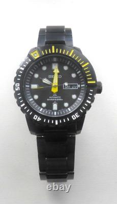 Seiko Prospex Automatic Black Dial Black Ion-plated 4r36 Diver Watch Srp633