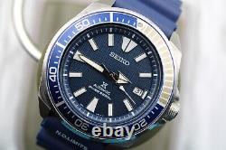 Seiko Prospex Samurai Blue Automatic Divers Wrist Watch SRPB49K1 + Extra Strap