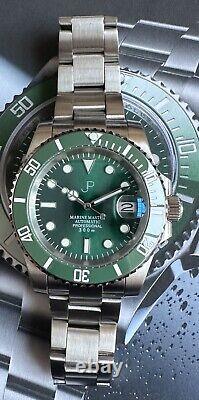 Seiko nh35 JP custom watch 40mm Green Ceramic automatic watch