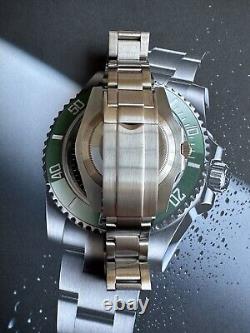 Seiko nh35 JP custom watch 40mm Green Ceramic automatic watch
