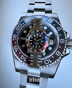 Seiko nh35 JP custom watch 40mm automatic watch Pepsi On Jubalee