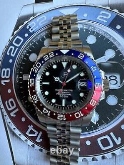 Seiko nh35 JP custom watch 40mm automatic watch Pepsi On Jubalee