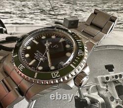 Seiko nh35 JP vintage custom watch 40mm automatic watch Dark Green
