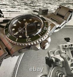 Seiko nh35 JP vintage custom watch 40mm automatic watch Dark Green