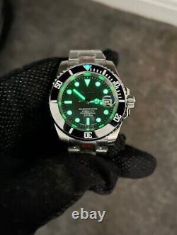 Seiko nh35a movement Custom Homage Sub Ceramic Modded Automatic watch
