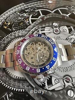 Seiko nh70 JP custom watch 40mm sapphire automatic Skeleton, Blue & Purple