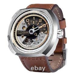 SevenFriday Men's Watch V-Series Automatic Brown Semi-Matte Leather Strap V2-01