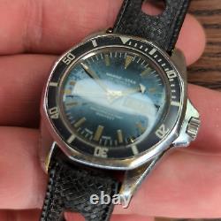 Sicura Marine Star 17 Jewels Automatic Skin Diver Vintage Watch 1970s Mens Large