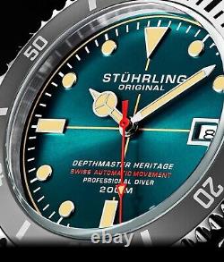 Stuhrling Depthmaster Heritage 883H Automatic Stainless Men's Diver Watch