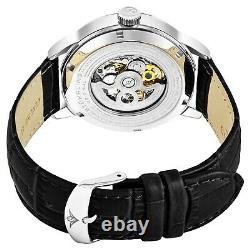 Stuhrling Executive Automatic Skeleton Men's Self Wind Leather Strap Watch