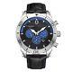 Swan & Edgar Ltd Ed Ascent Automatic Watch With Genuine Leather Strap, Blue