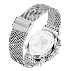 Swan & Edgar Men's Automatic Watch Silver Black Welkin Stainless Steel Strap