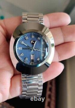 Swiss Vintage Automatic Day-Date Rado Diastar Blue Dial Men's Watch Watersealed