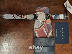 Ted Baker Automatic Watch BKPDQF903UO Daquir Date Leather Strap, Silve/Black NEW
