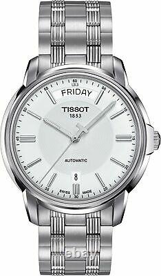 Tissot T-Classic Automatic III Day Date White Dial Men's Watch T0659301103100