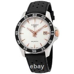 Tissot V8 Automatic Silver Dial Black Leather Men's Watch T1064072603100