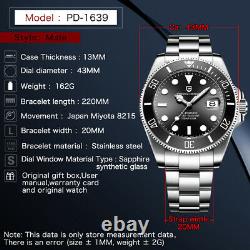 UK Pagani Design PD1639 Automatic Watch NH35 Sub Homage 40mm Date Black bnib