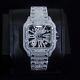 Vvs1 Moissanite Automatic Skeleton Watch Diamond Stainless Steel Real Gold 20ct