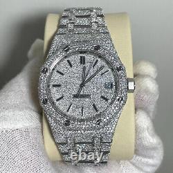 VVS1 Moissanite Automatic Watch Diamond Stainless Steel Real Gold 25ct