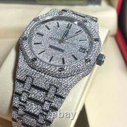 VVS1 Moissanite Automatic Watch Diamond Stainless Steel Real Gold 25ct