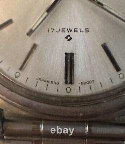 Vintage Seiko 6118-8000 Rare 1975 17 Jewels Silver Automatic Date Mens Watch GWO