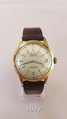Vintage Swiss Baume Automatic Anti-magnetic Gold Plated Men's Watch With Date