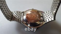 Vintage Swiss Bulova 4430110 Automatic Retro Spaceage Mens Watch With Day & Date