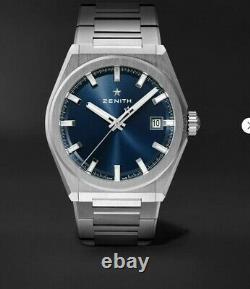 ZENITH Defy Classic 41mm Titanium Automatic Watch Stunning Blue Dial. Mint